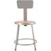 National Public Seating 6200 Series Height Adjustable Lab Stool w/ Backrest Wood/Manufactured Wood/Metal in Gray | 31 H x 15 W x 15 D in | Wayfair