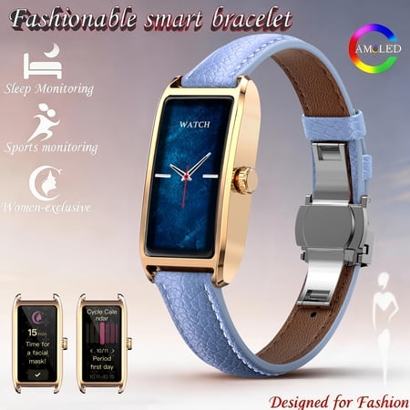 Fashion Women s Smart Wristband Elegant Gold Case Feminine Care Multi-Sport Step Count Shake to Take Photo Lightweight Yoga Hiking Band
