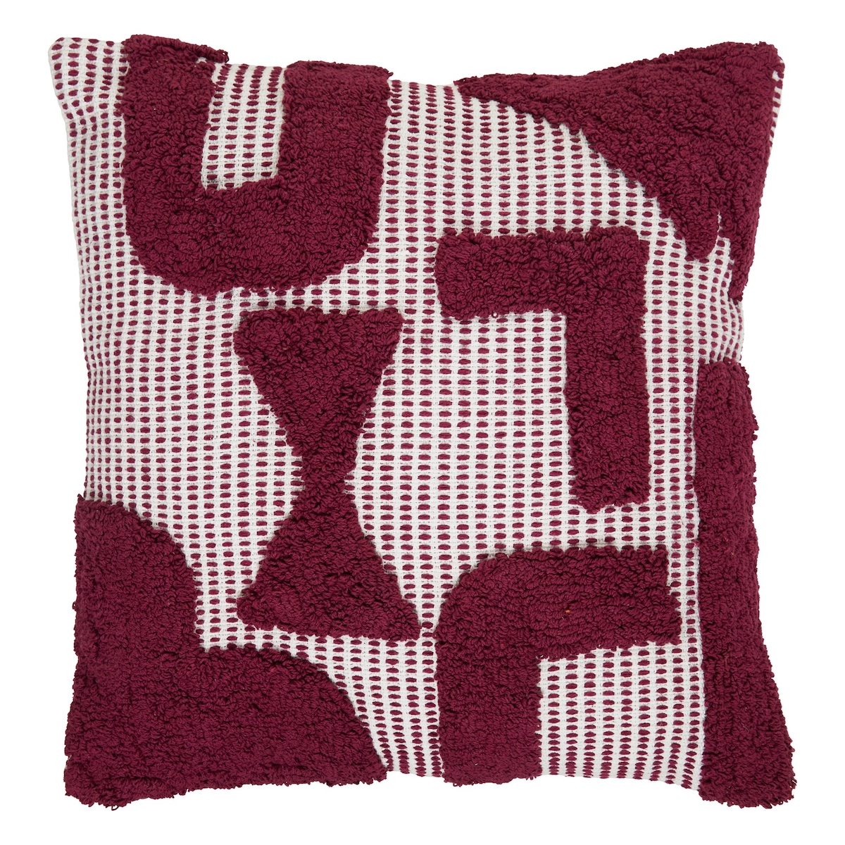 Atmosphera Poppy - Dekoratives Kissen 50x10x50cm Polyester/Baumwolle in Burgunderrot Image