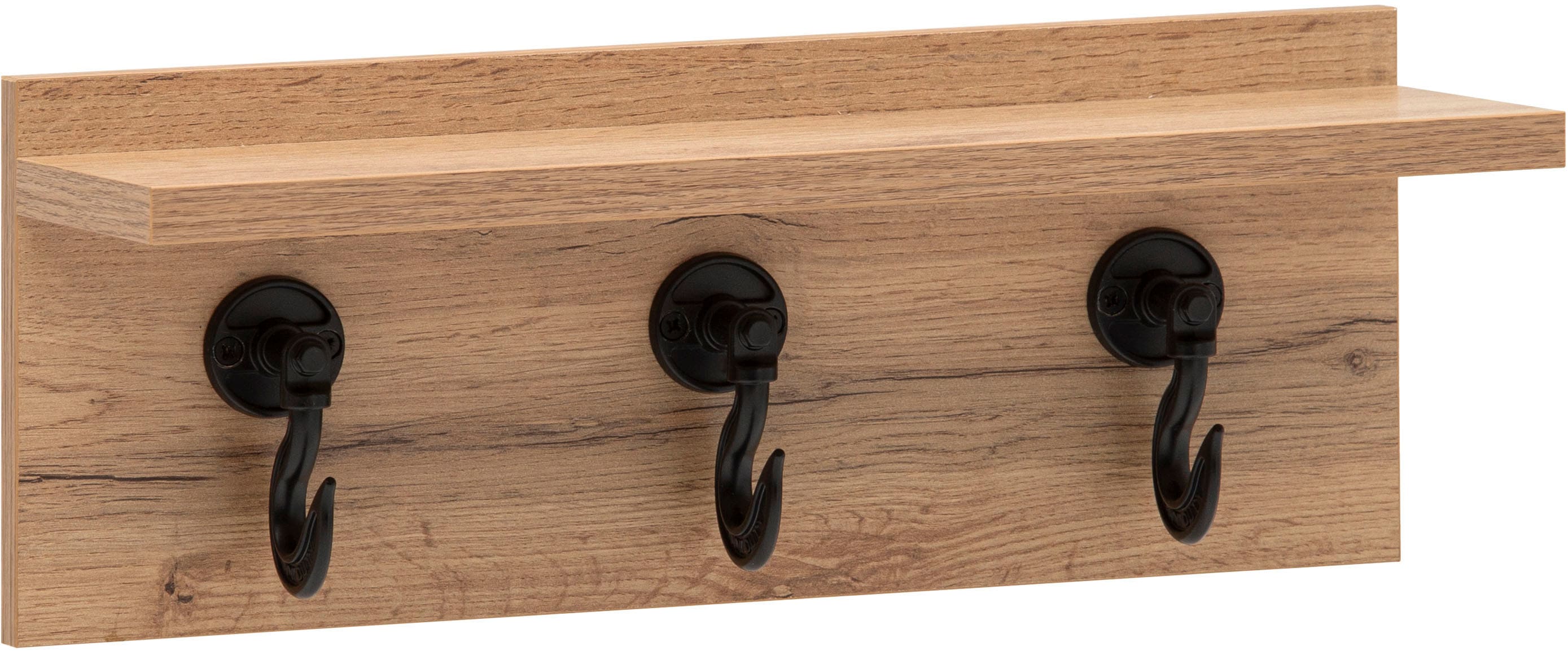 Wandregal WELLTIME "Tonder, Breite 14,1 cn", eiche landhaus, B:40,2cm H:15,7cm T:14,1cm, FSC-zertifizierter Holzwerkstoff, Regale, Wandregal, Made in Germany
