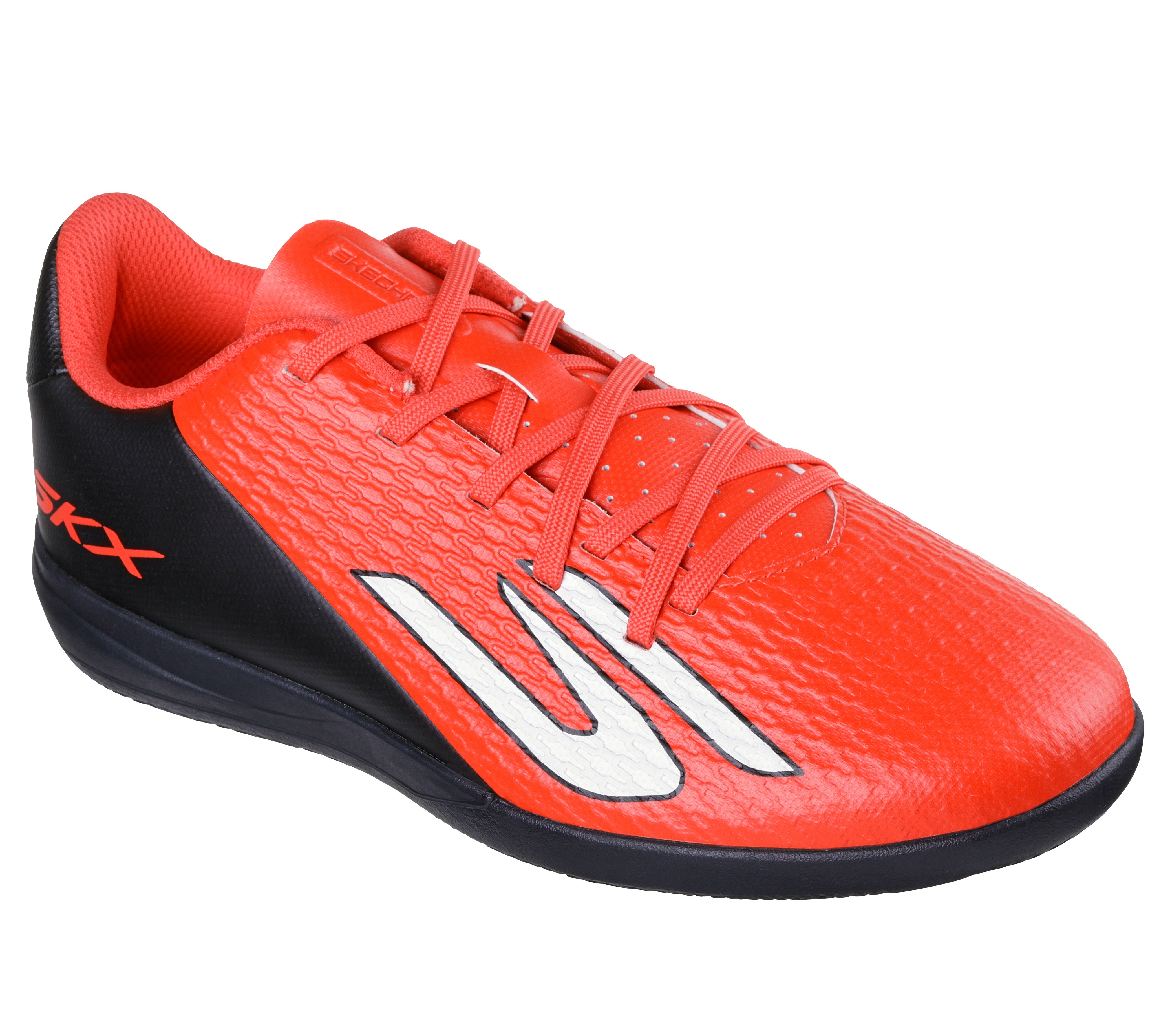 Fußballschuh SKECHERS "JR YOUTH IC, Skechers Skx_2 Jr Youth Ic", Mädchen, Gr. 32, rdbk rot, schwarz, Schuhe Fußballschuh, Indoor Court Schuh mit leichter Skechers Move Foam™-Dämpfung