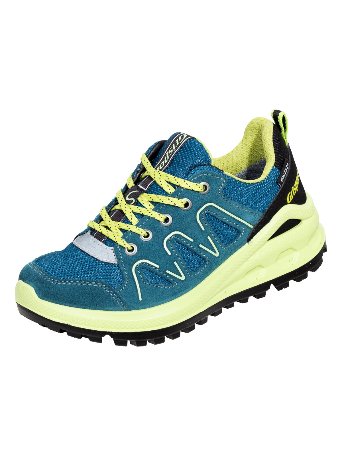 Wanderschuh GRISPORT "Freizeitschuhe 9701V5G Grisport Schnürschuh", Kinder, Gr. 32, blau (petrol, lime), Schuhe Wanderschuh