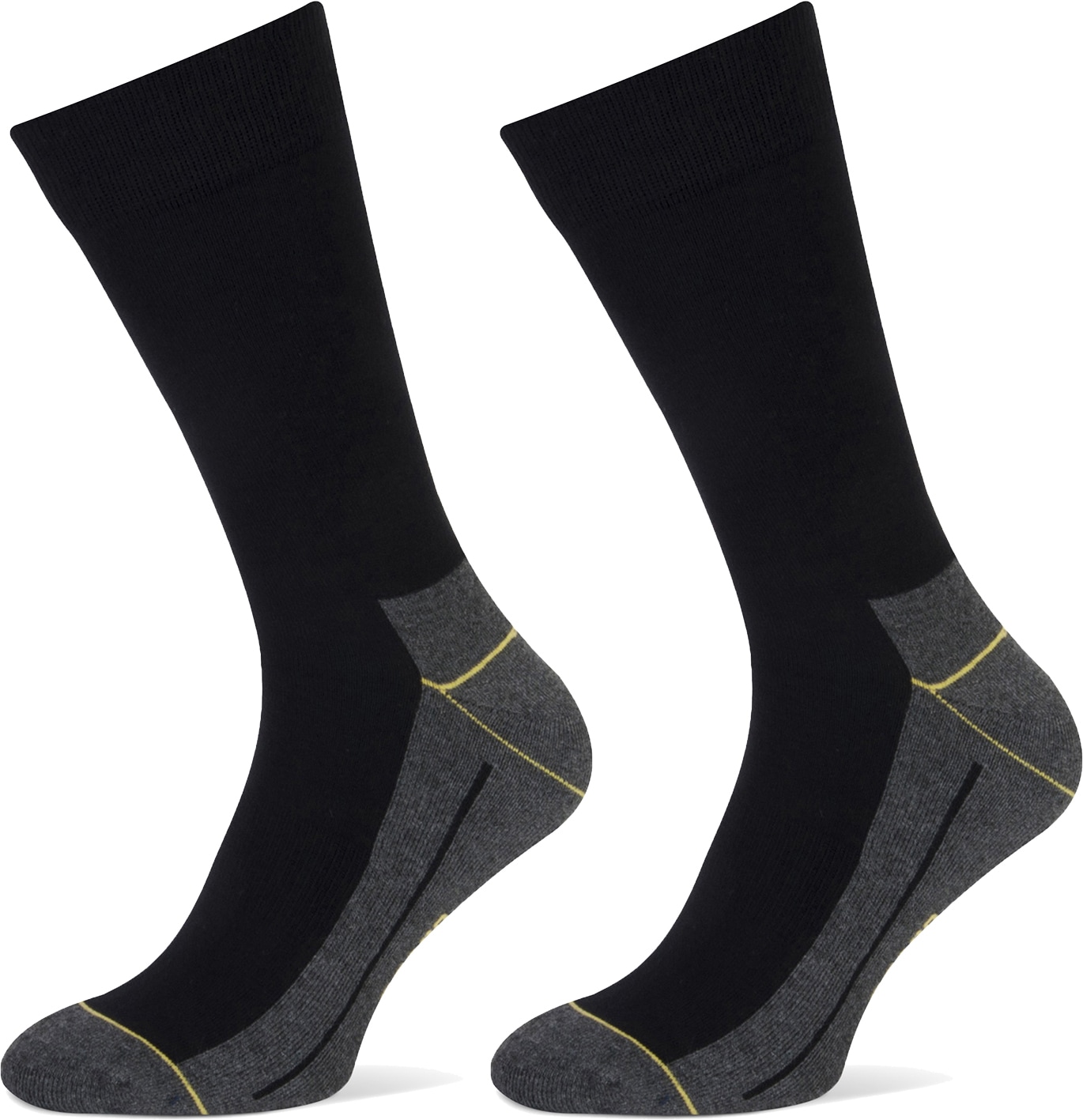 Arbeitssocken STAPP "Bekleidung 4425 Stapp Yellow Walker 2er Pack / 2 Paar" Gr. 47, schwarz, Socken, 47