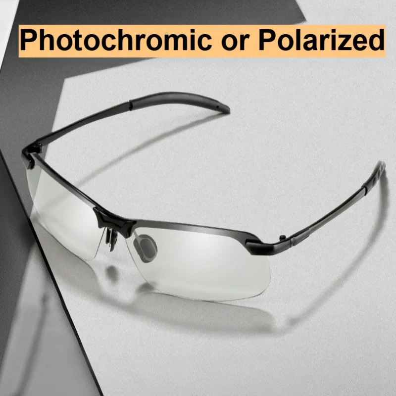 Männer Photochrome Polarisierte Sonnenbrille UV400 Angeln Fahren Chameleon Gläser Ändern Farbe Sonne Tag Nacht Vision Brillen Image
