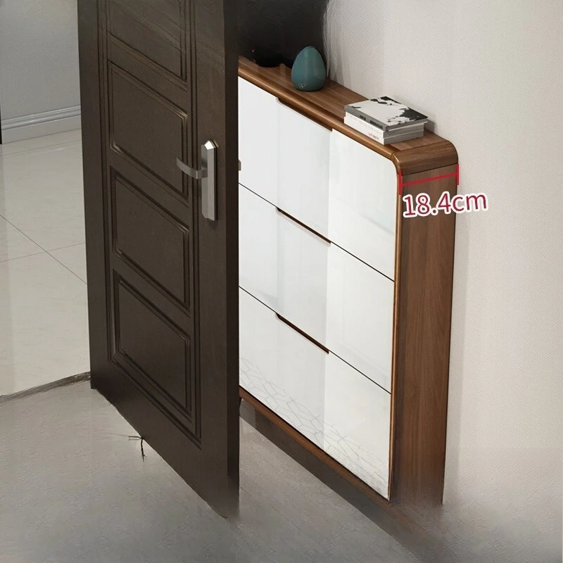 Schuhschranktür Haushalt ultradünner Eingang kleiner schmaler 17 cm Kippeimer 2025 neuer beliebter Eingangsschrank integriert massiv