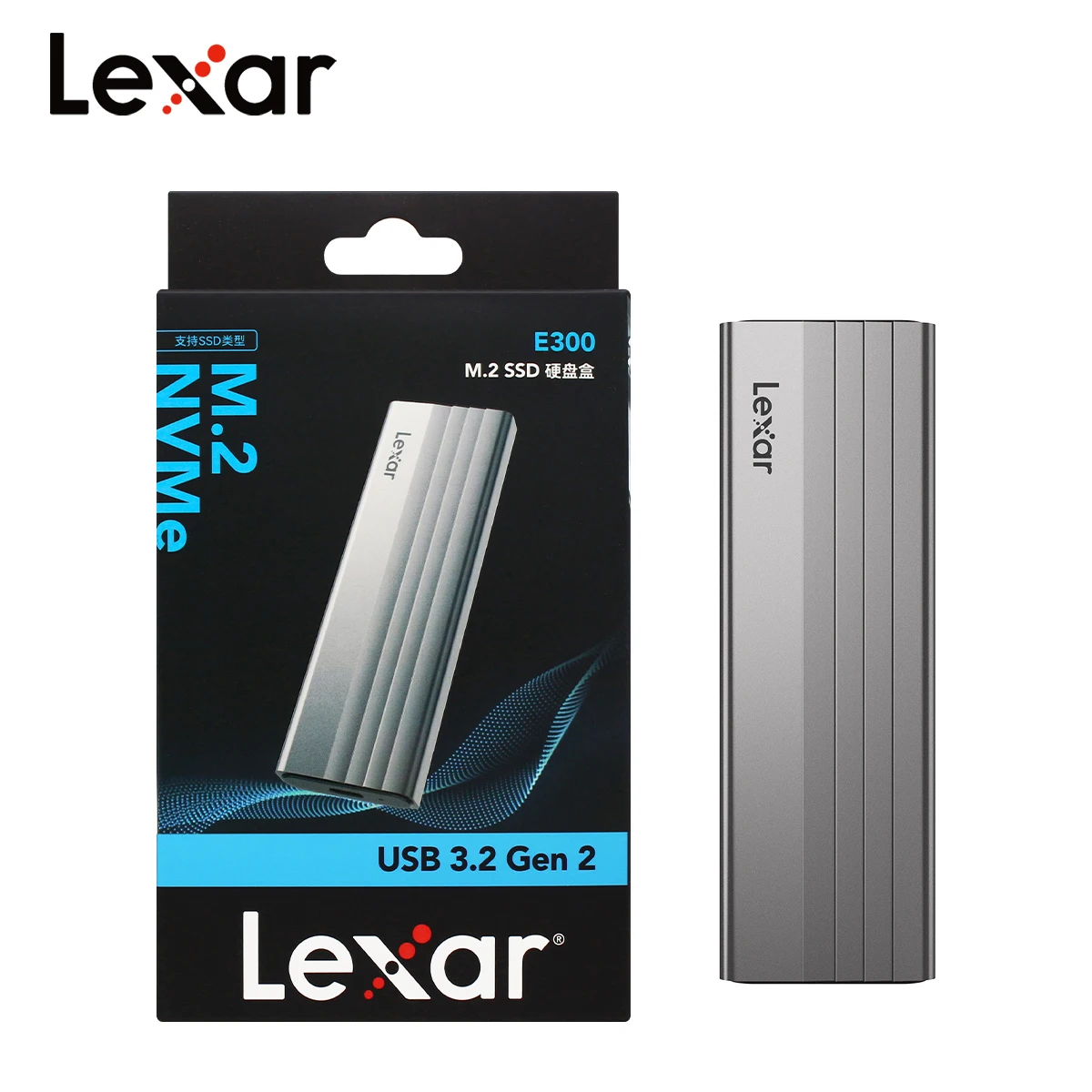 100% original leaxr e300 m.2 ssd gehäuse usb 3,2 gen 2 disk box m.2 nvme für//ssd Image