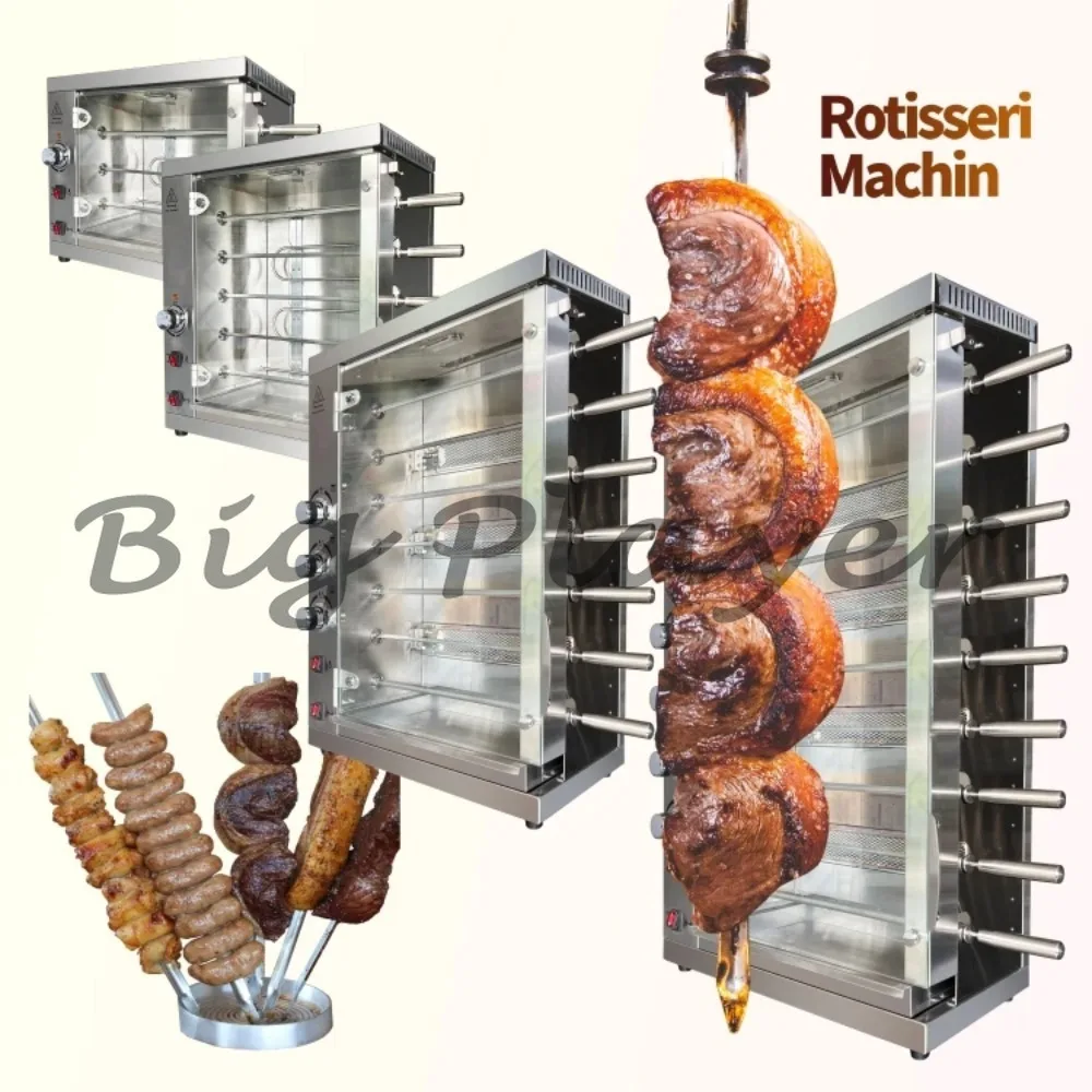 Hähnchen-Grillmaschine für Restaurants 3 5 7 9 Grill Kommerzieller Elektrischer Hähnchenröster Rotisserie-Maschine Grillofen Image