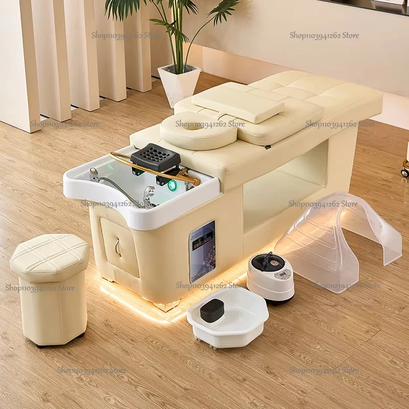 Japanischer Kopf-Spa-Stuhl – Wassertherapie-Salon-Shampoobett, Thai-Liegestuhl Image