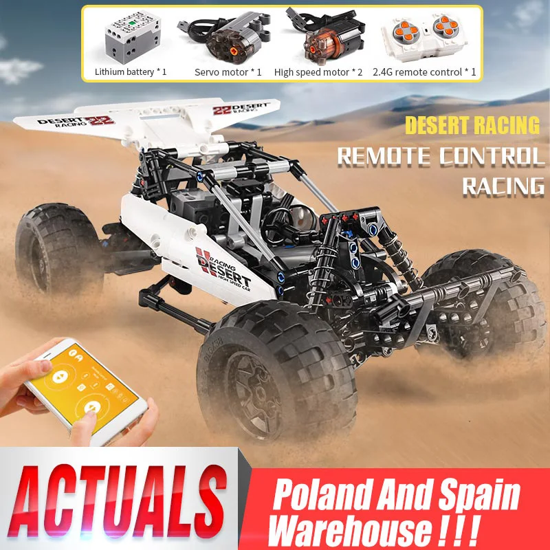 Mould King 18001 High-Tech-Automodell, kompatibel mit MOC-1812 PF Buggy 2 Desert Race Car, Weihnachtsgeschenke, Bausteine, Ziegel
