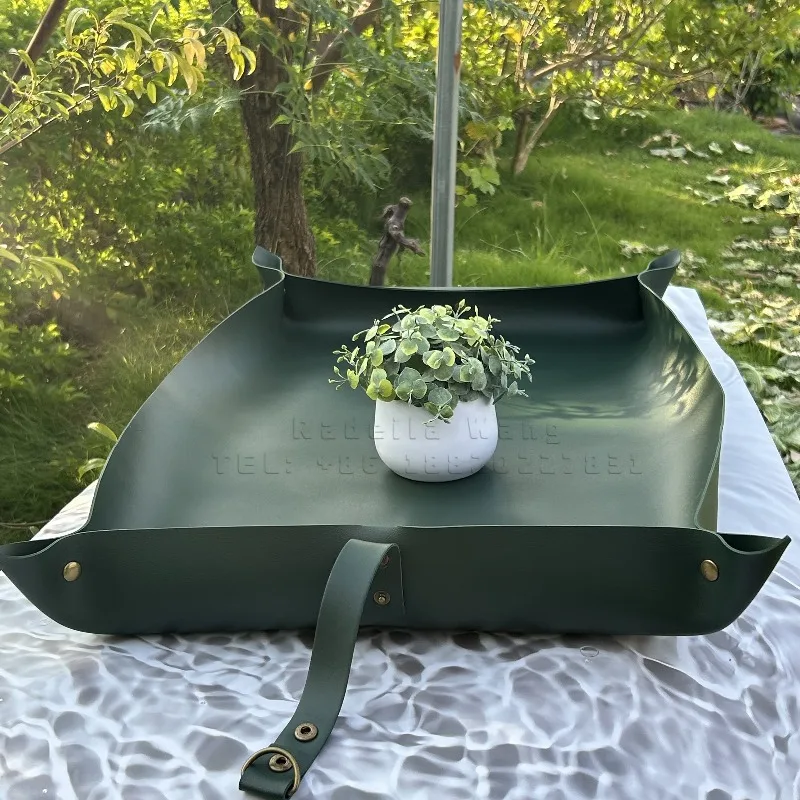 Tablett Leder Pflanzen Topfpflanzen Plane Topf Tablett Transplantation Pad Speisekammer Spielzeug Organizer Zimmerpflanzen Zubehör Werkzeuge Image