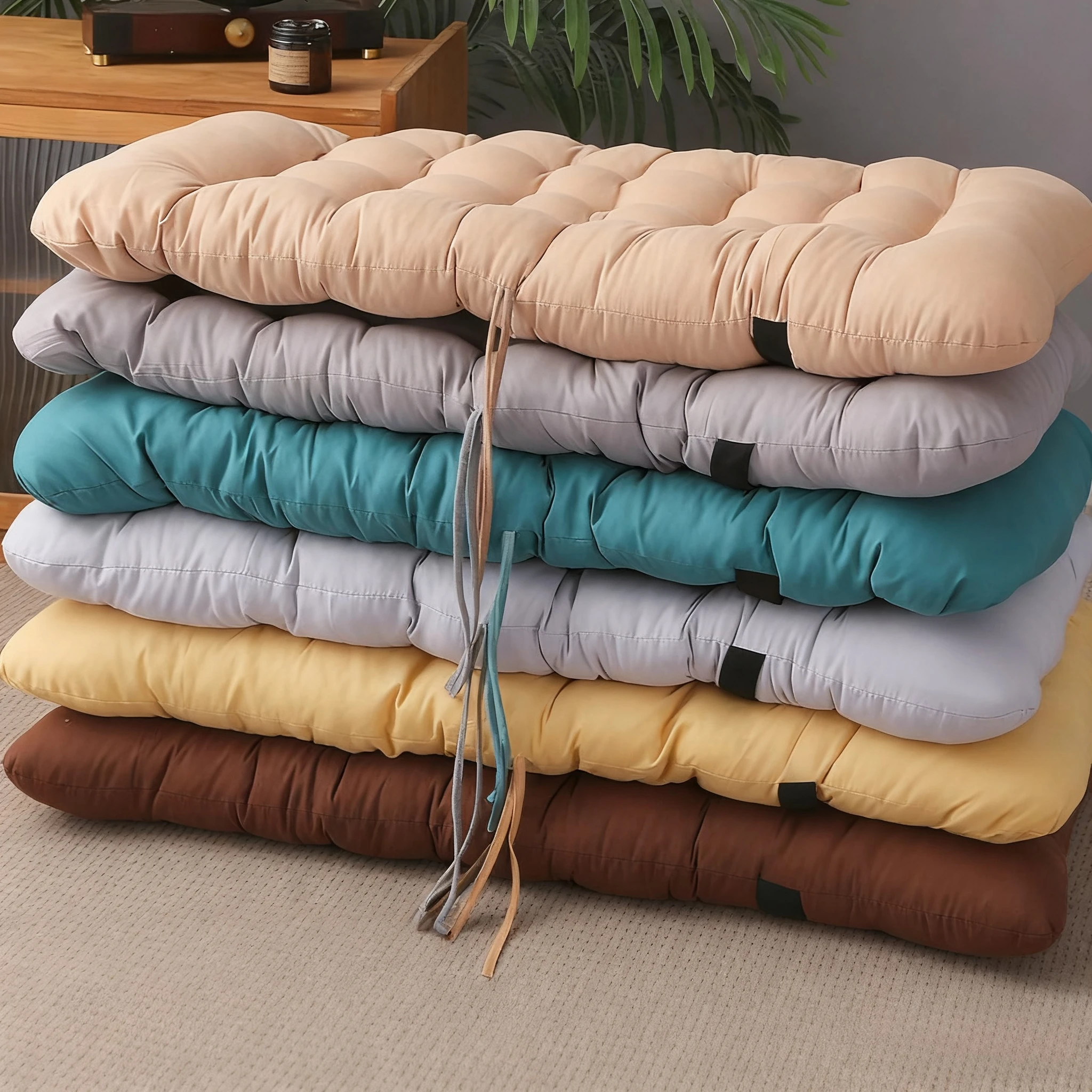 1PC verdicktes faltbares einteiliges Sitzkissen, dickes Sitzkissen Rattan Stuhl Sofa langes Kissen Gartenstuhlkissen Tatami-Matte