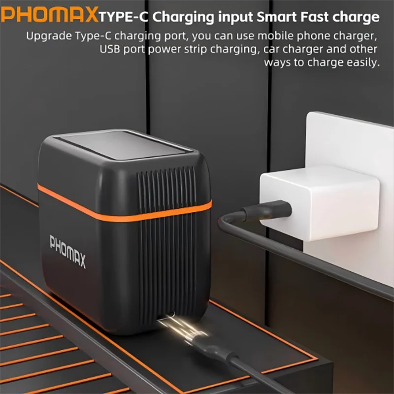 PHOMAX Lithium-Akku, 4 Lithium-Ionen-AA-Batterien, 4 AAA-Batterien mit acht Steckplätzen, LED-Ladeanzeige, Ladegerät Image