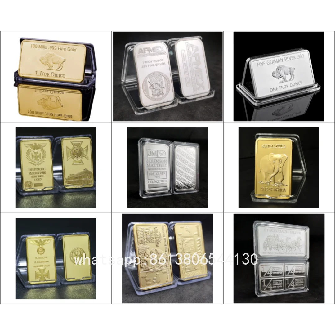 1 Troy Unze JM Bison Feinsilber-Barren, vergoldete Dekorationsmünze, Johnson Matthey Sammlerstück, Souvenir, Geschenk Image