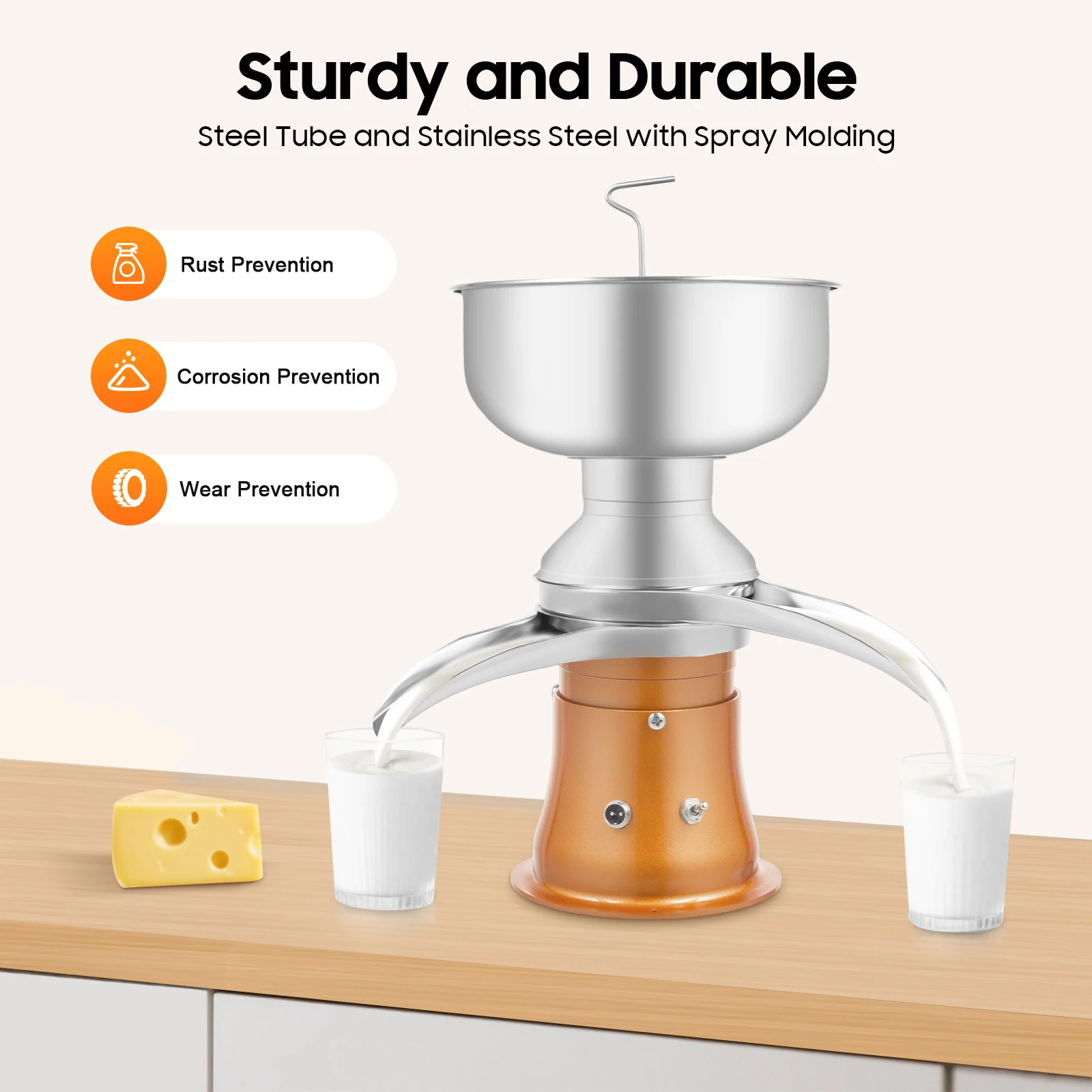Elektrische 30W Milch-Sahne-Separatormaschine - Zentrifugal-Sahneabscheider mit 9800-11000 U/min für Effiziente Milchverarbeitung Image