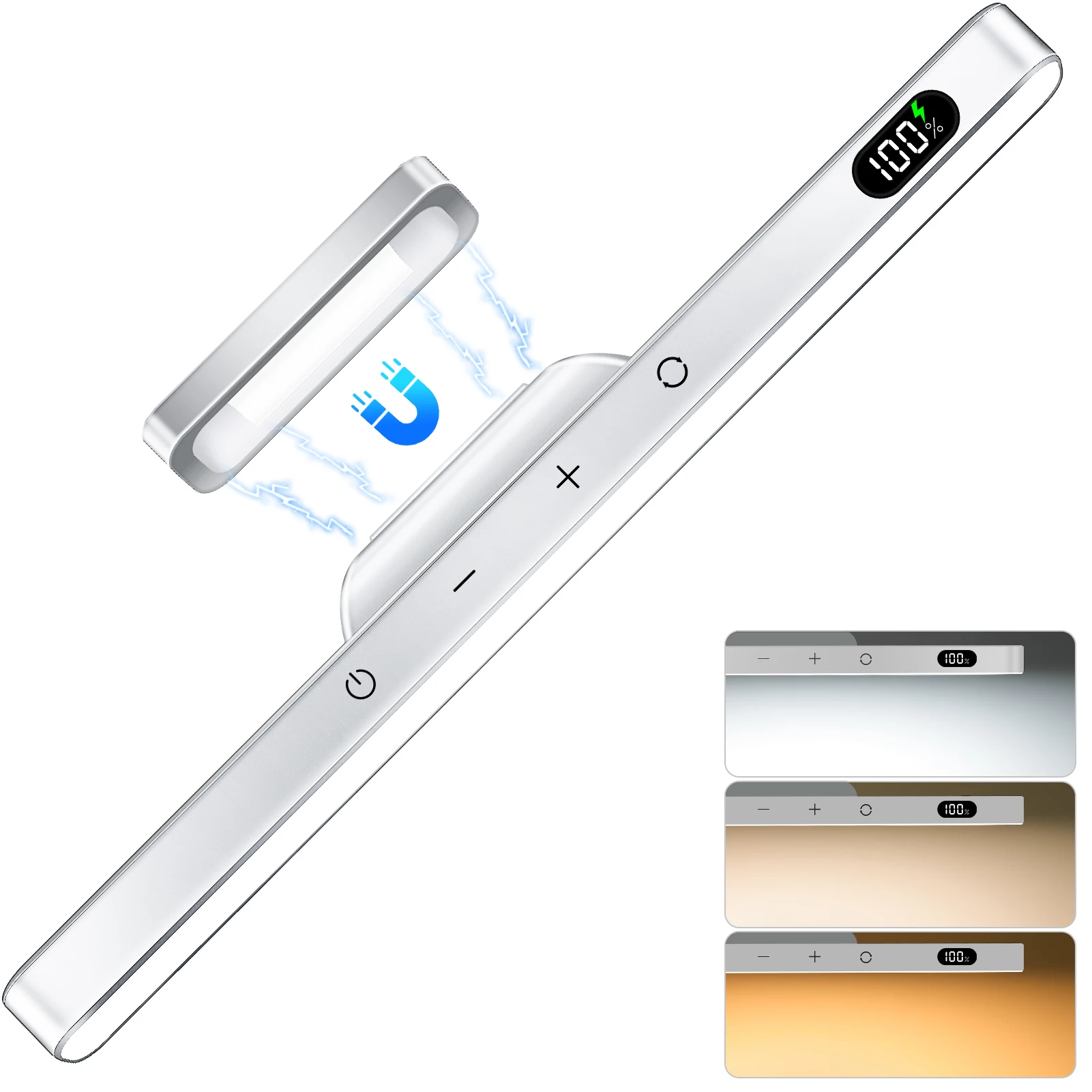 WILLED Touch-Tischlampe, magnetische Schreibtischlampe, eingebauter 2500-mAh-Akku zum Lesen, Schrank, Spiegel, Nachttisch, wiederaufladbare Nachtlichter