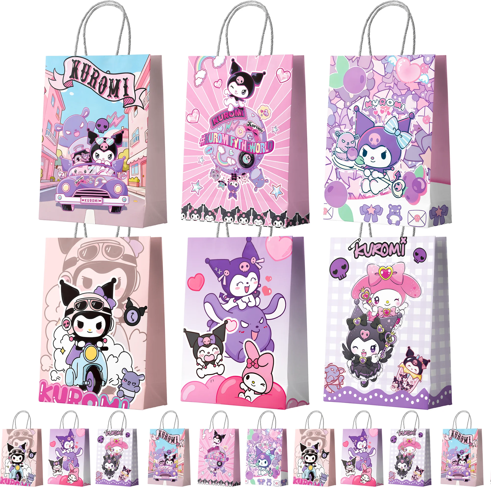 18 Stück Sanrio Kuromi Party-Geschenktüten, Kuromi Partytüten, Kuromi Partygeschenke, Kuromi Leckerli-Tüten für Kuromi Geburtstagsparty-Dekorationen Image