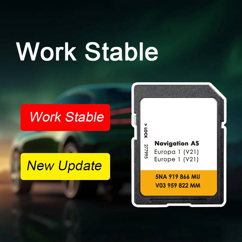 Neueste V22 2025, für Volkswagen MIB2 Discover Media Map Sat Navi SD-Karte Europa mit Antibeschlag-Rückaview-Aufklebern Image