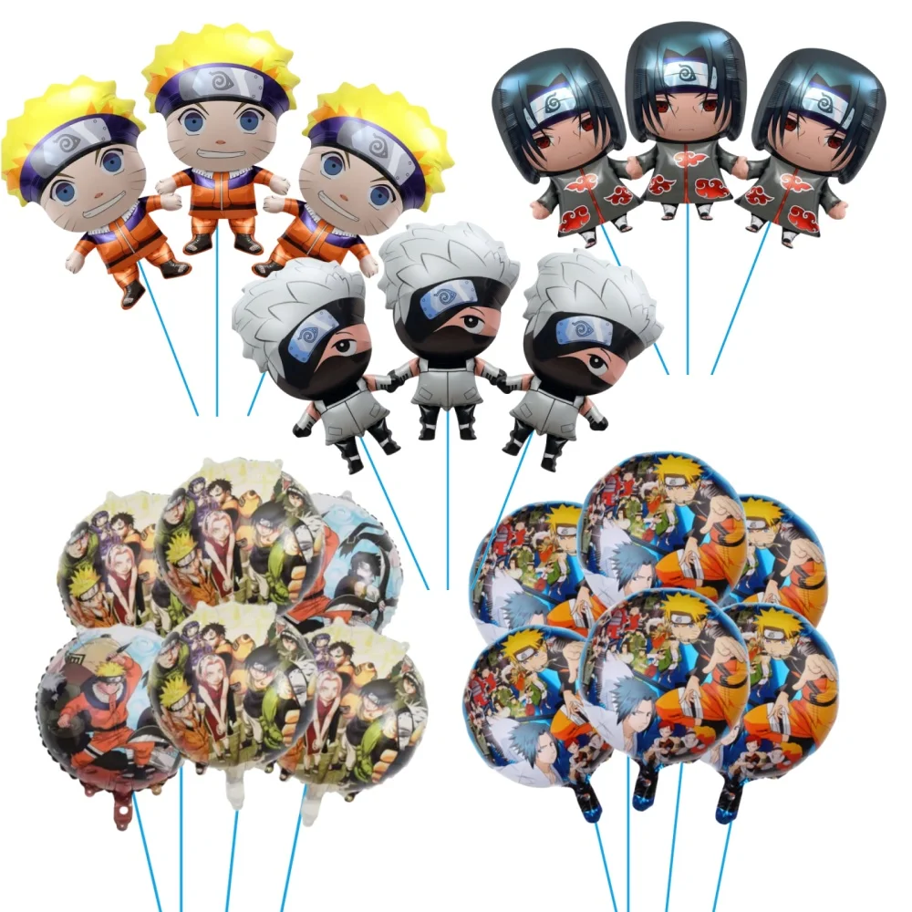 3/6 Stück Cartoon Naruto Geburtstagsballons 18 Zoll Folienballon Uzumaki Naruto Uchiha Itachi Kindergeburtstag Party Dekoration Boll Image