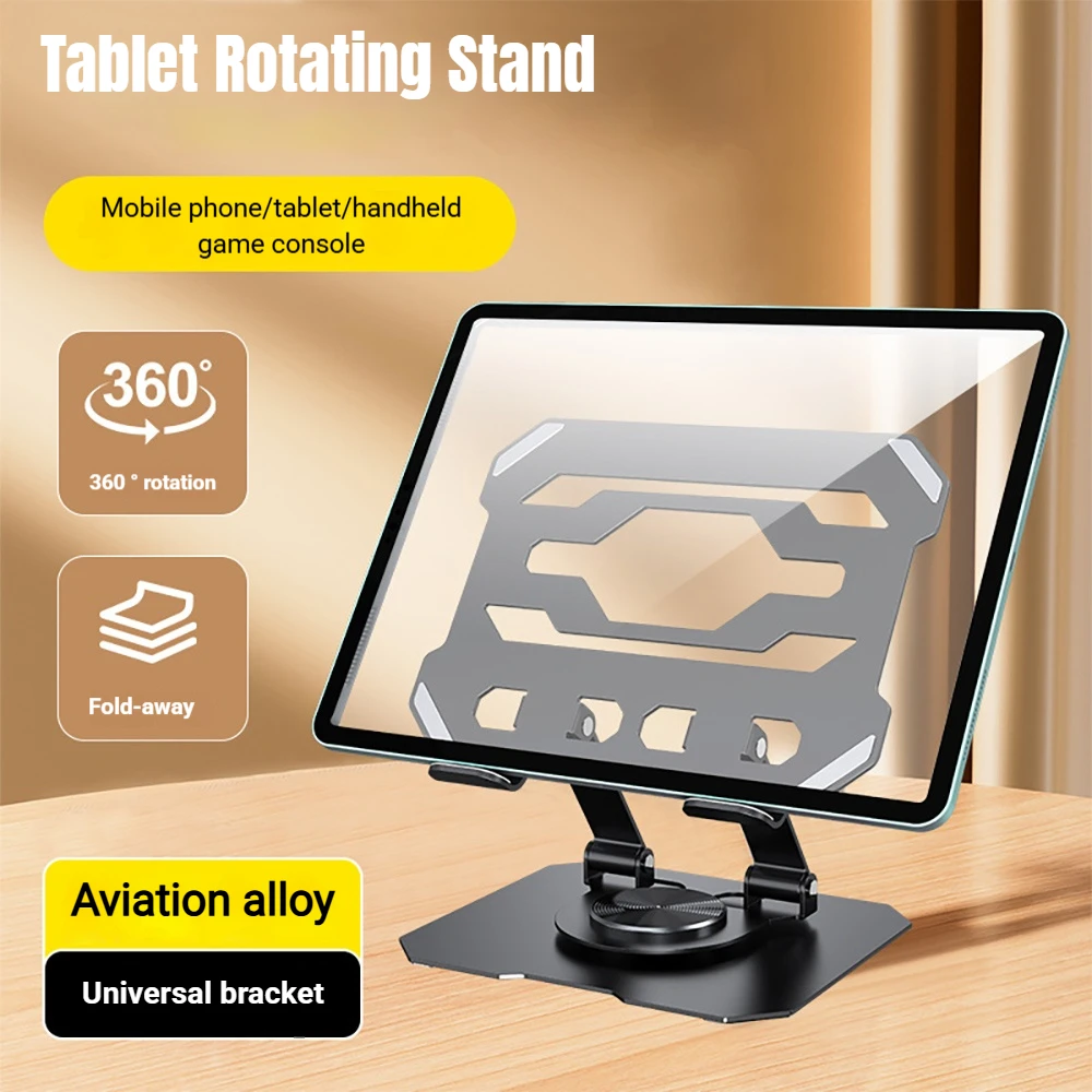 Tablet-Halterung aus Kohlenstoffstahl mit 360°-Drehfunktion ° Rotationsverstellbarer Ständer für iPad Pro Air Mini Handy-Tischhalterung Image