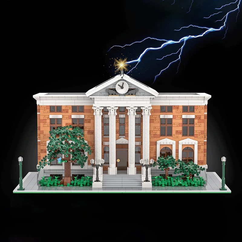 3104 Teile MOC Modulares Stadtlandschafts-Modell „Zurück in die Zukunft“ – Bausteine für Architekturideen, Lernspielzeug, Weihnachtsgeschenk Image