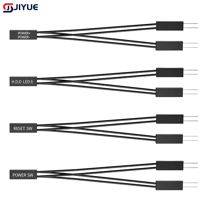 4 Stücke Motherboard Schalter Power SW/RESET SW/HDD LED/POWER LED 1 Zu 2 Doppel Adapter Kabel 1 Buchse Auf 2 Stecker Splitter 2 Pins Image