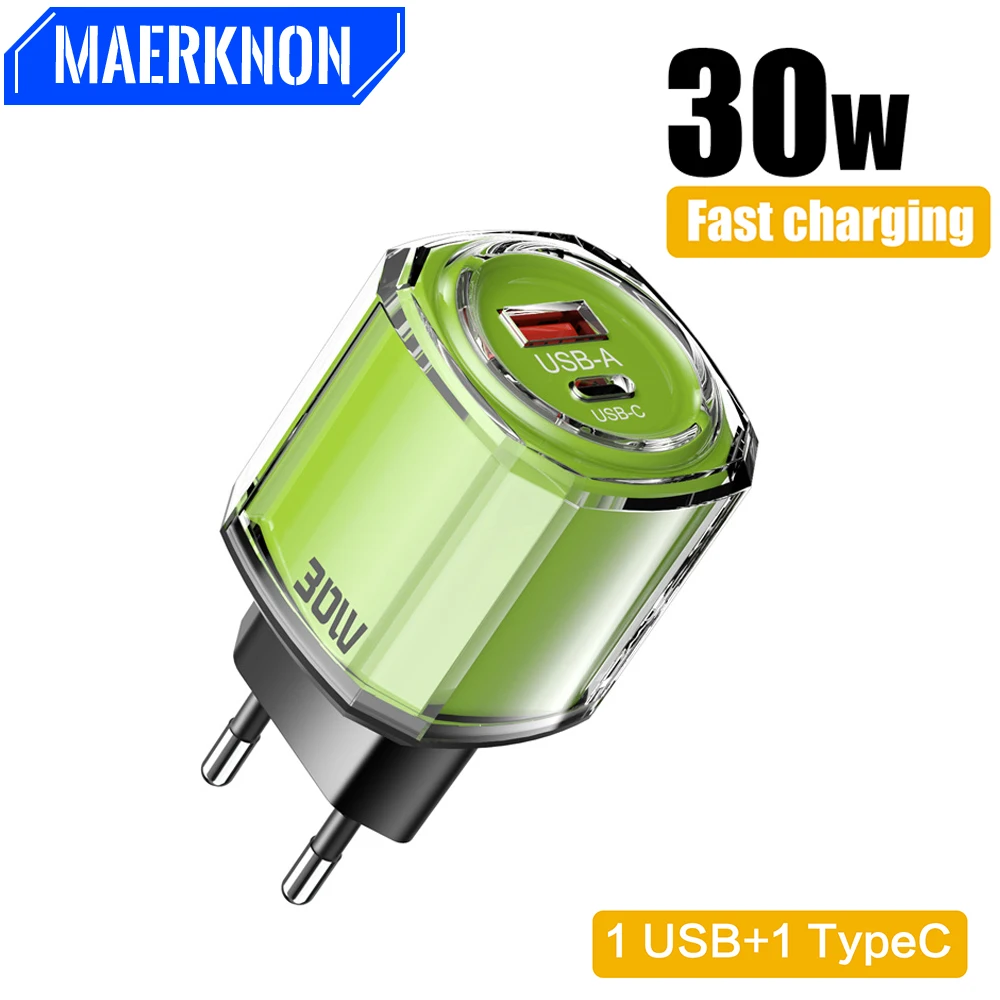 30W USB Typ C Ladegerät PD Schnelle Lade Handy Adapter Für iPhone Samsung Xiaomi Quick Charge 3,0 EU/Us-stecker Wand Ladegerät Image