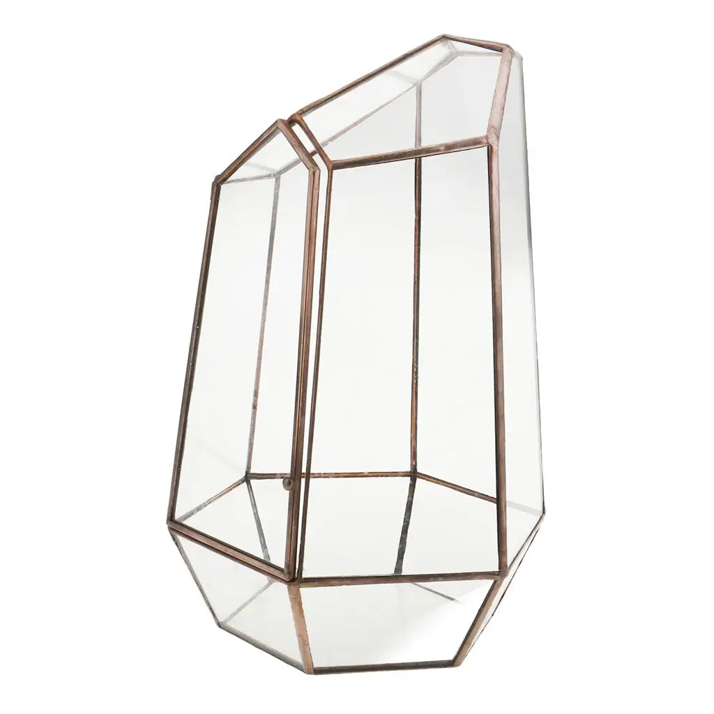 Tischplatte aus Glas, geometrisches Terrarium, unregelmäßige Pflanzenbox, saftiger Halter für Schlafzimmerdekoration Image
