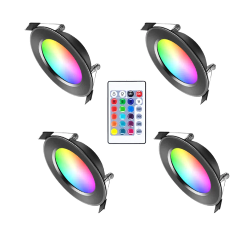 LED-Downlight 9W RGB mit Fernbedienung Deckenleuchten Innenleuchten Dimmbare Spotlampe Wasserdichte 220V Deckeneinbauleuchten