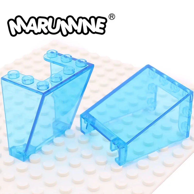 MARUMINE 5PCS Windschutzscheibe 3x4x4 Glas Fenster MOC Block Auto Teile Montieren 72475 4872 Kompatibel Kreative ziegel Teile Pannel MOC Image