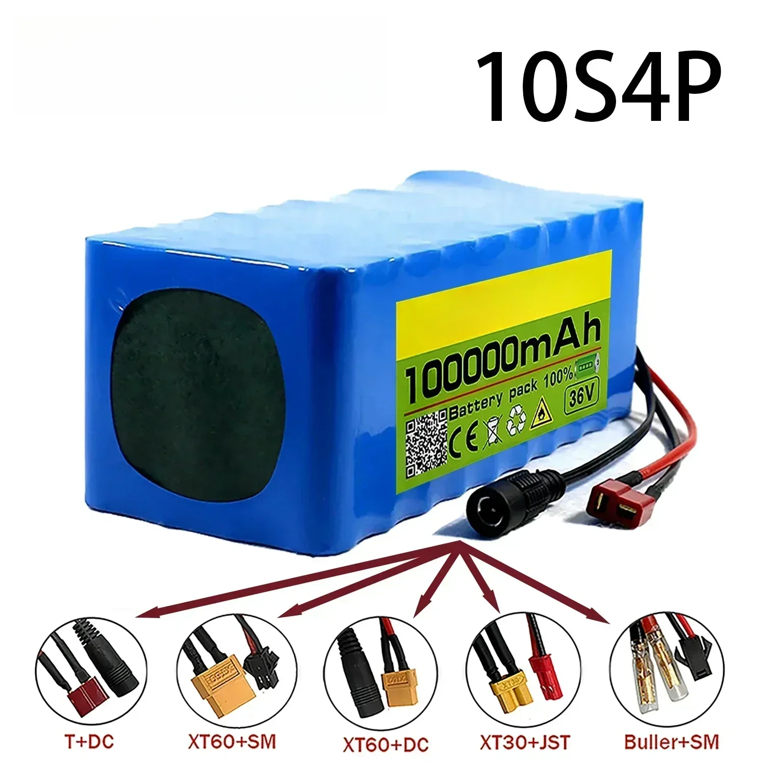 10S4P 100000mAh 36V Lithium-Akkupack für Elektroroller Wiederaufladbar 18650 Unterhaltungselektronik Zubehör & Ersatzteile Image