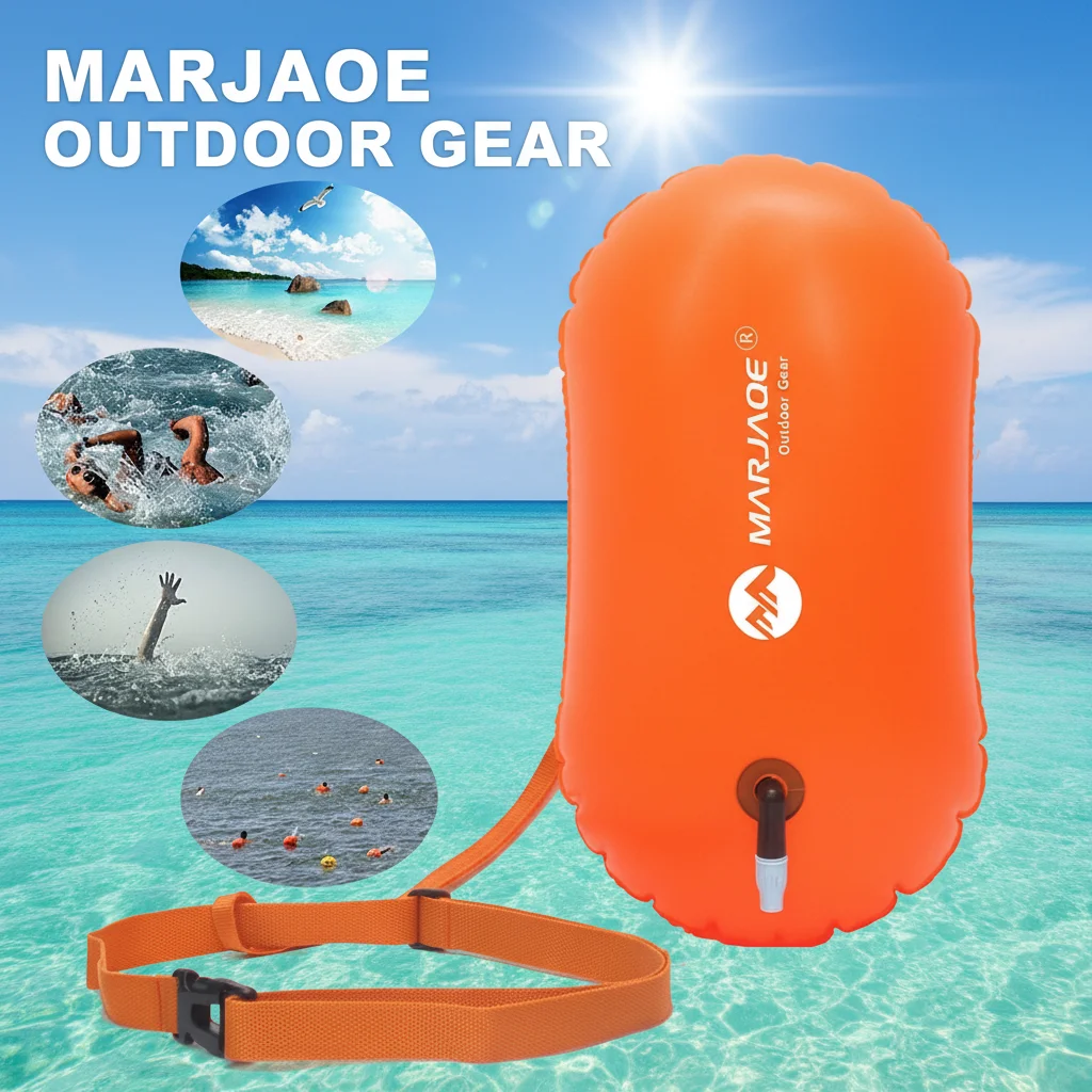 PVC Aufblasbare Schwimmboje mit Hüftgurt Wasserdichter Luftbeutel Schleppboje für Outdoor-Rafting Sicherheits-SUP-Ausrüstung Image