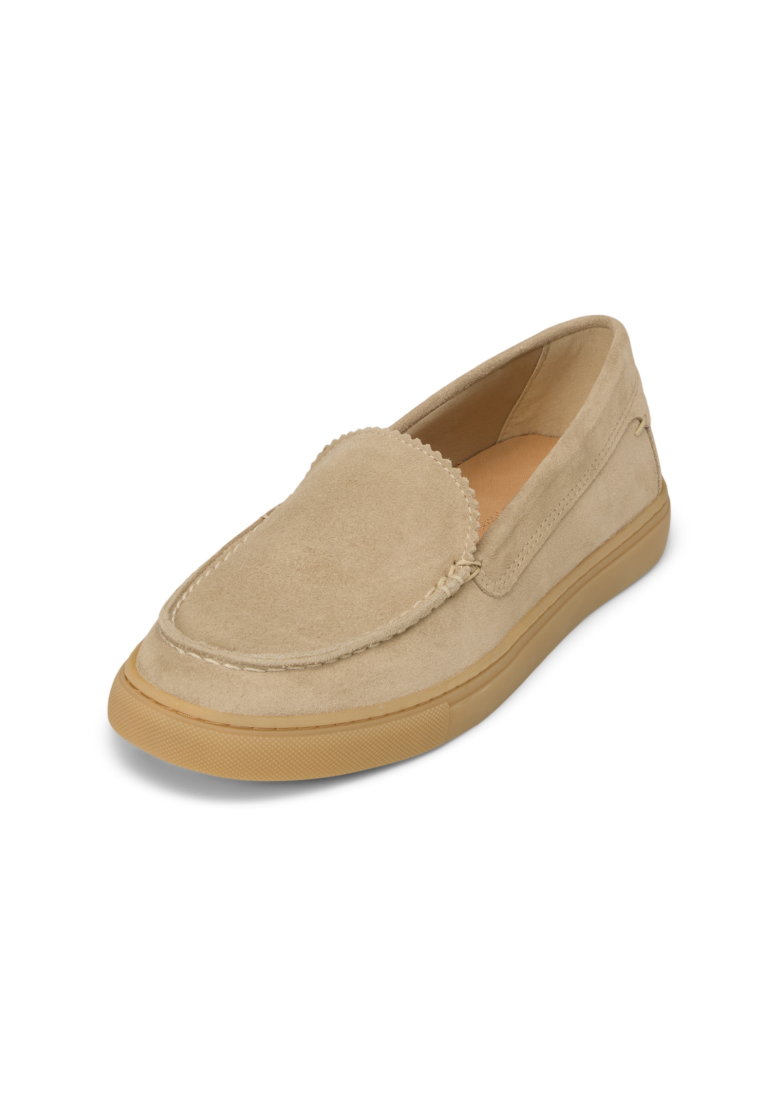 Loafer MARC O'POLO "aus geöltem Veloursleder", Damen, Gr. 41, dusty sand, Obermaterial: 100% Leder (Rind), unifarben, Schuhe Loafer