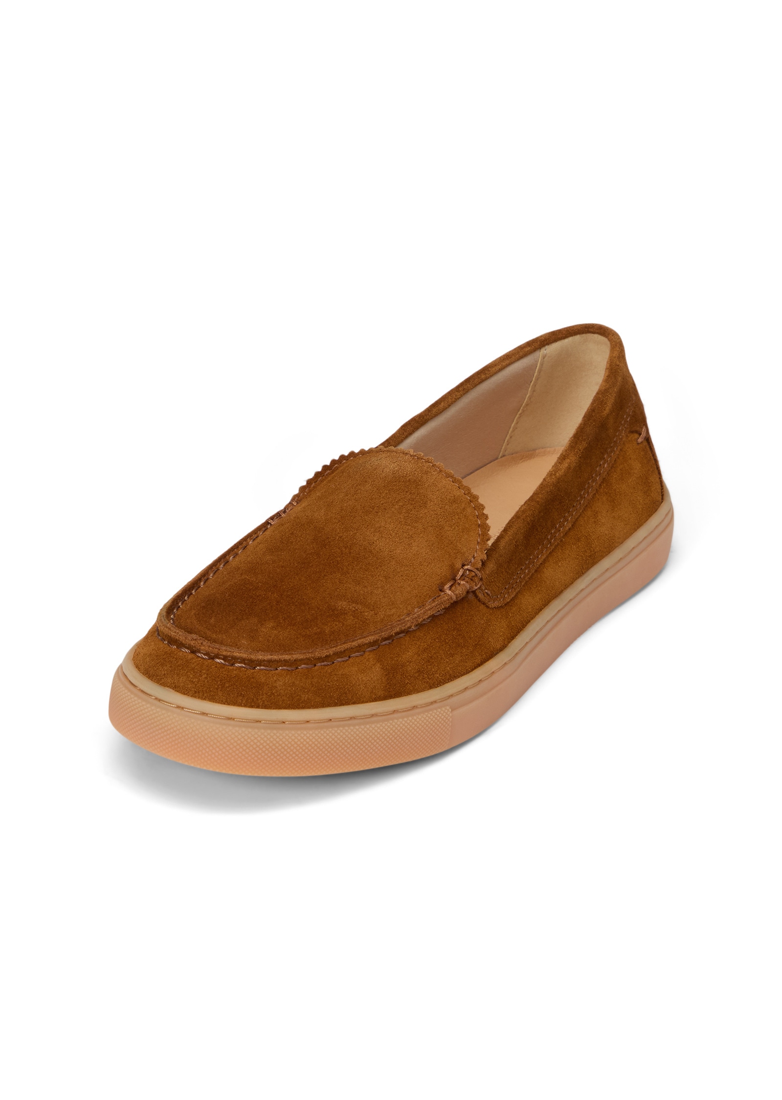 Loafer MARC O'POLO "aus geöltem Veloursleder", Damen, Gr. 39, cognac, Obermaterial: 100% Leder (Rind), unifarben, Schuhe Loafer