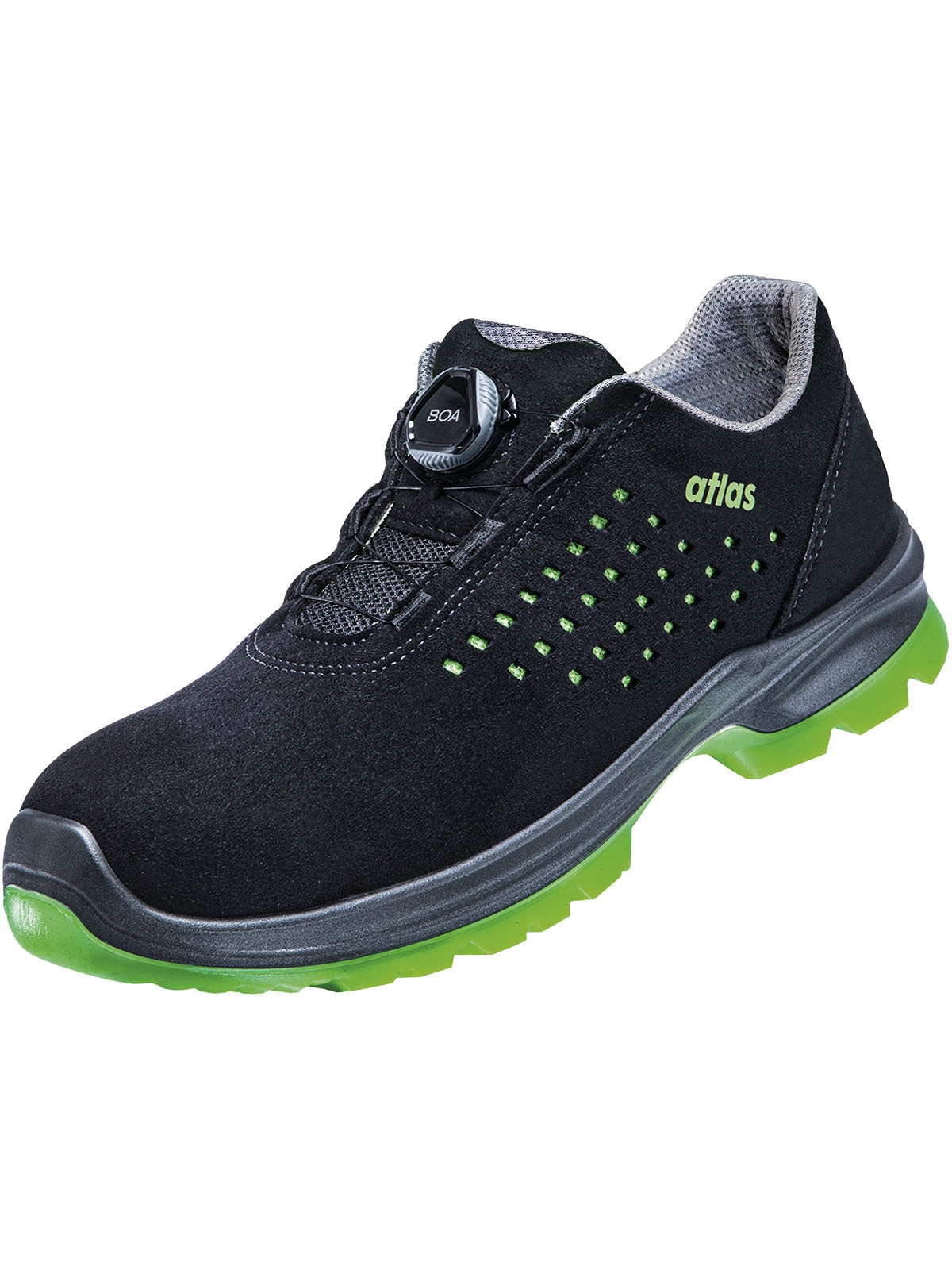 Sicherheitsschuh ATLAS SCHUHE "Sicherheitsschuhe SL 9205 XP Boa ESD" Gr. 42, schwarz (schwarz, grün), 42, Schuhe