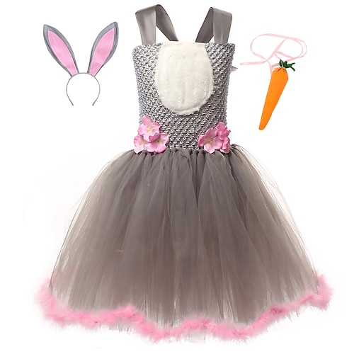 Tier Kaninchen Osterhase Tutu Robe Kleider Lustig Kinder Mädchen Halloween Ostern Karneval Party Verkleiden Image