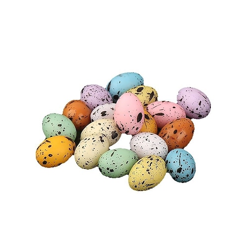 100 gesprenkelte Ostereier, Mini-Kunstschaumeier für DIY-Bastelarbeiten, realistische, gepunktete Deko-Eier für Nester, Kränze, Tischdekoration, Vasenfüllung, Frühlingsdekorationen für Zuhause, Image