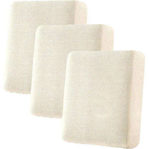 3-teiliges Set aus superelastischen, einzelnen Sitzkissenbezügen, Sofabezügen und Couchkissenüberzügen aus dickem, jacquardartigem Köpergewebe. Image