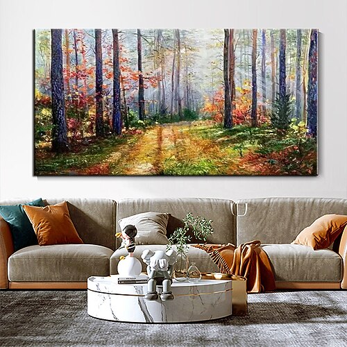 Handgemachtes Ölgemälde „Frorest", großes handgemaltes Landschaftsgemälde, Wandkunst, modernes Landschaftsgemälde, Heimdekoration, Dekor, ohne Rahmen Image