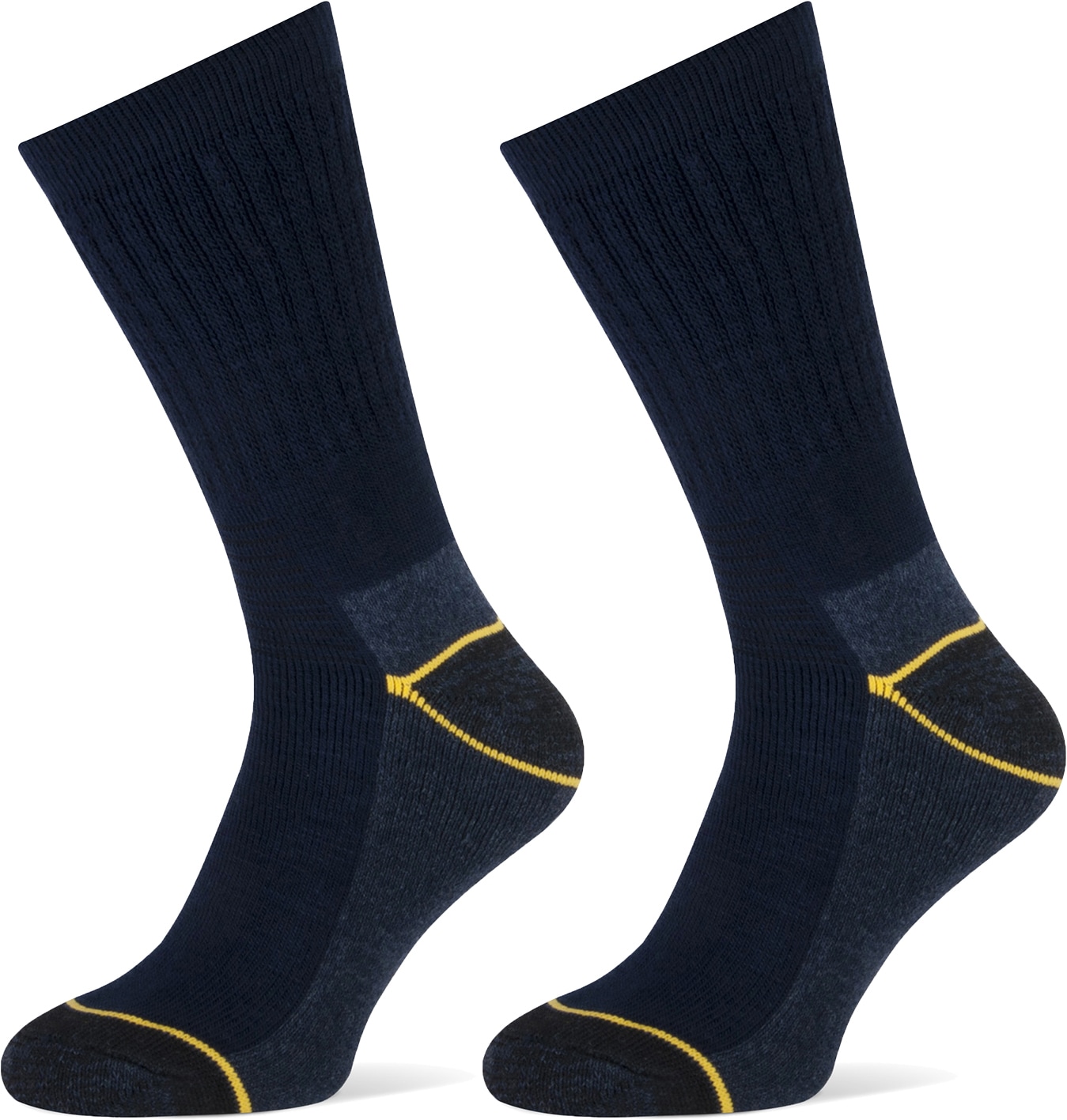 Arbeitssocken STAPP "Bekleidung 4415 Stapp Yellow Worker 2er Pack" Gr. 47, blau (marineblau), Socken, 47, Obermaterial: 41% Baumwolle CO. 41% sonstige Fasern AF. 15% Polyester PES. 3% Elasthan EL.