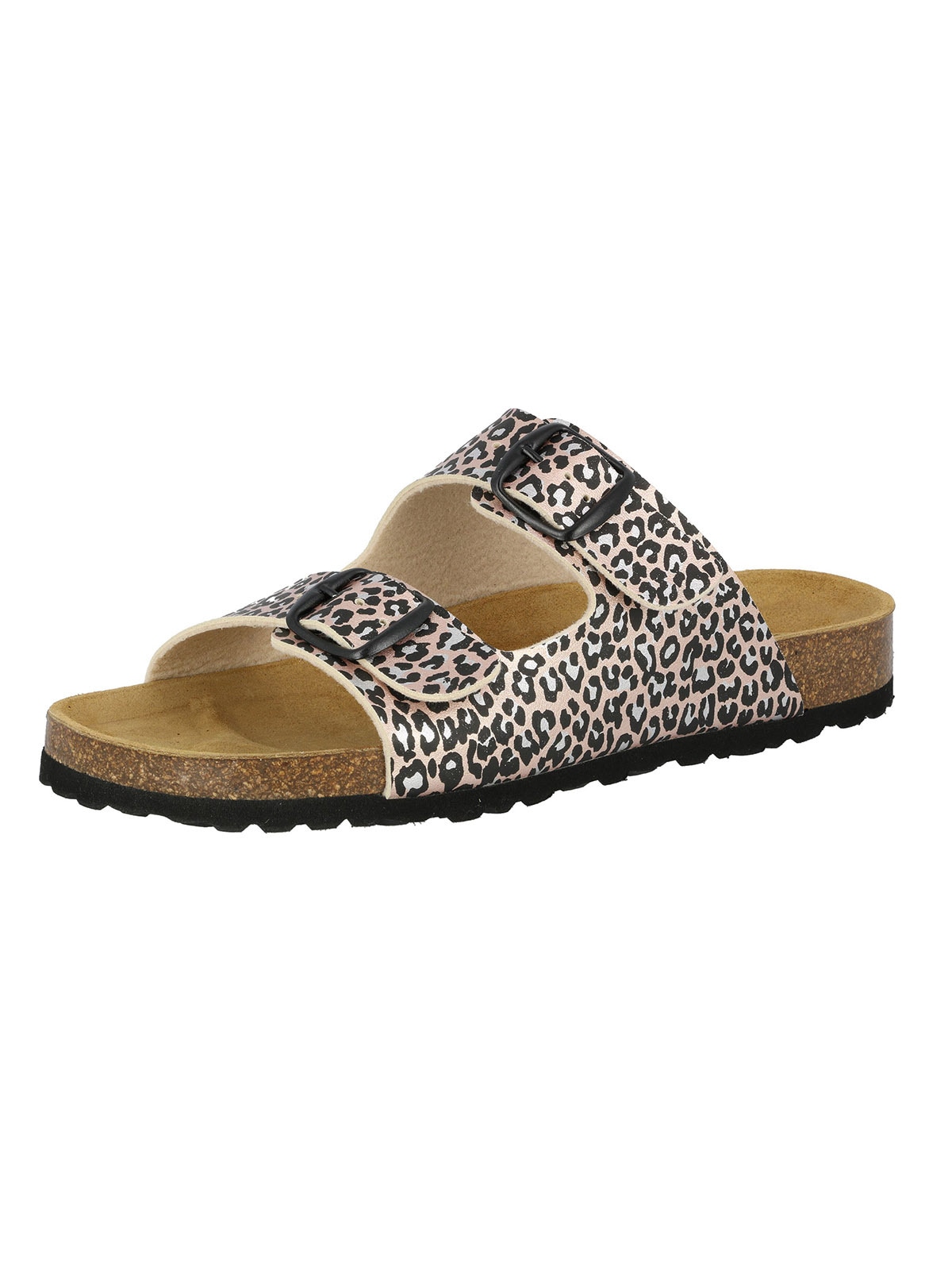 Pantolette LICO "Bioline Pantolette", Damen, Gr. 36, rosa (rosa, bunt, kombi), Obermaterial: 50% Rindsleder Leather cow. 50% Lammleder LEL., Schuhe Pantolette