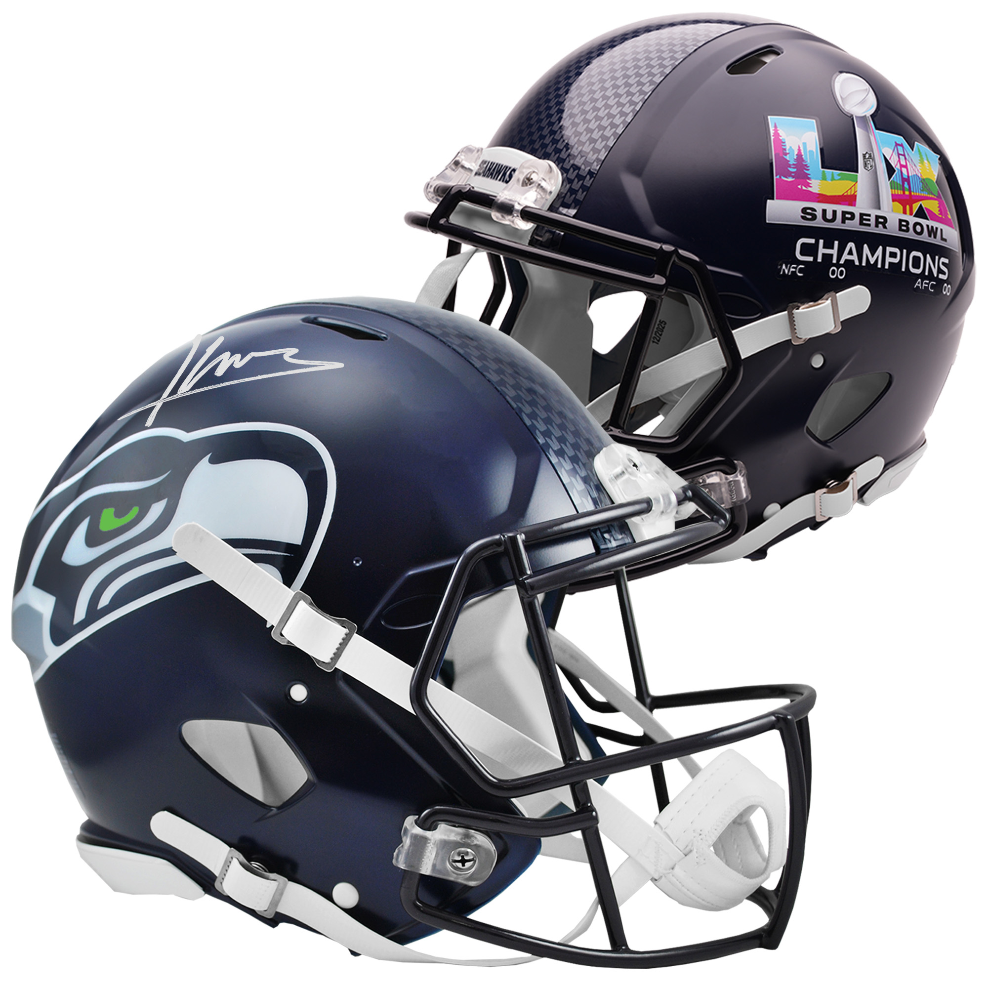 "Kenneth Walker III Seattle Seahawks signierter Riddell Speed ​​Authentic Helm der Super Bowl LX Champions" Image