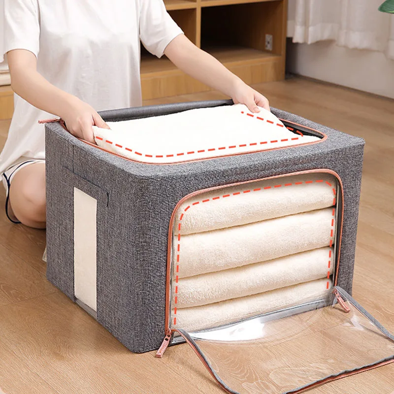 Große Quilt-Aufbewahrungstasche, faltbare Aufbewahrungsorganisatoren, Kleidung, Decke, Organizer, Box, staubdicht, Kleiderschrank, Kleiderschrank, Organizer