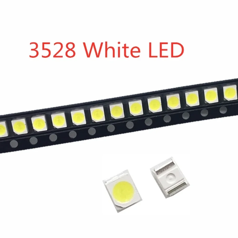 200 TEILE/LOS 1210 weiß 3528 SMD LED helle weiße Leuchtdioden 5000-7000k 6-7lm 2000-2200mcd 2,8-3,6v 3528 Kaltweiß Image