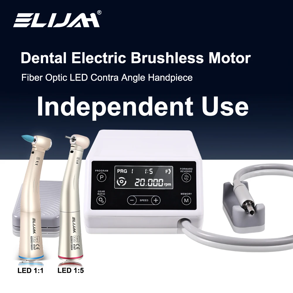 ELIJAH Unabhängige Verwendung Dental LED Bürstenlosen Mikromotor Elektrische Mikromotor 1:1/1:5/16:1 Fiber Optic Handstück Zahnmedizin werkzeuge Image