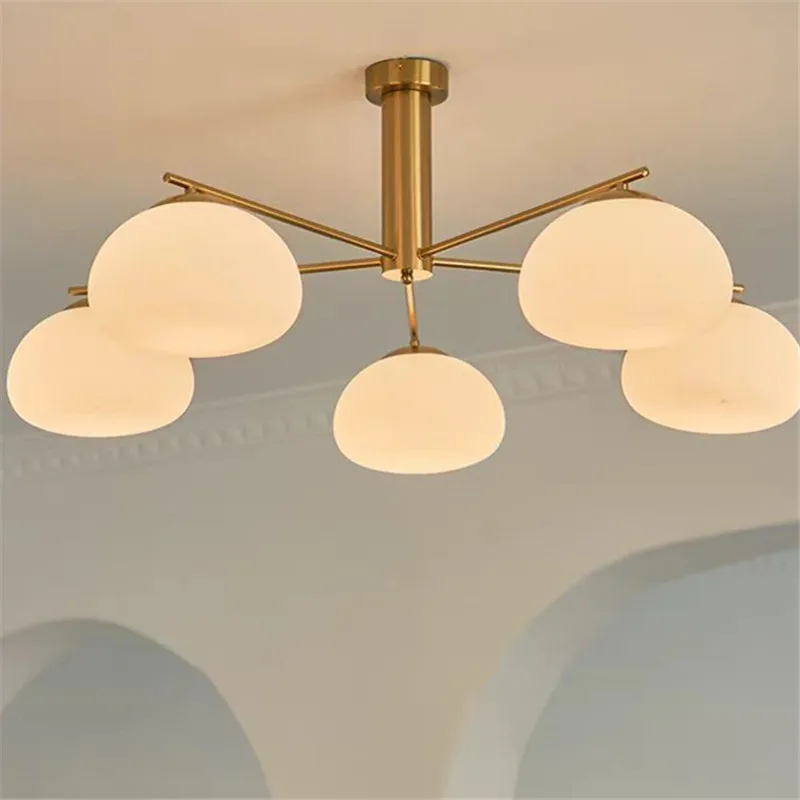 Briette Deckenleuchte LED Milchweiß Glas Lampe für Wohnzimmer Schlafzimmer Bauhaus Mittelalterliche Lampe Ausstellungshalle Mid-Century Light