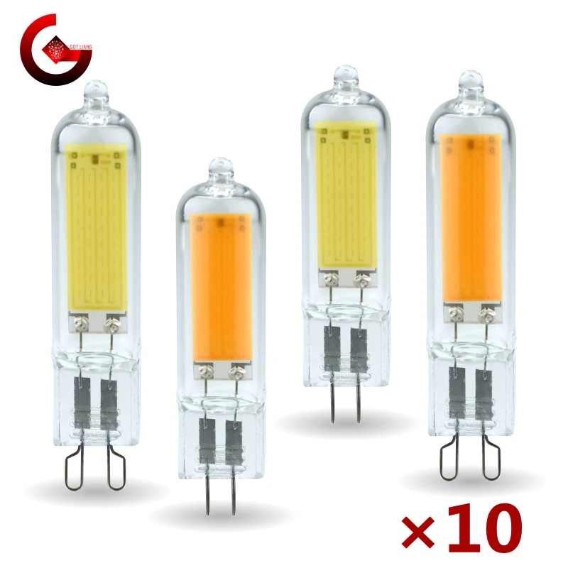 10 teile/los G4 G9 LED Glühbirne 3 W 6 W 220 V Dimmbare COB Glas LED Lampe Ersetzen 40 W 60 W Halogenlampe für Anhänger Licht Kronleuchter