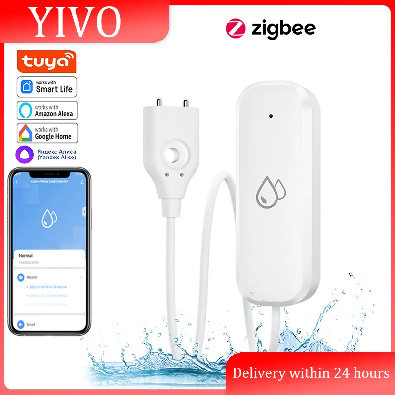 Tuya/Ewelink ZigBee Wasser Sensor Leckage Alarm Flut Leck Detektor Smart Home APP Fernbedienung Smart Home Sicherheit Schutz Image