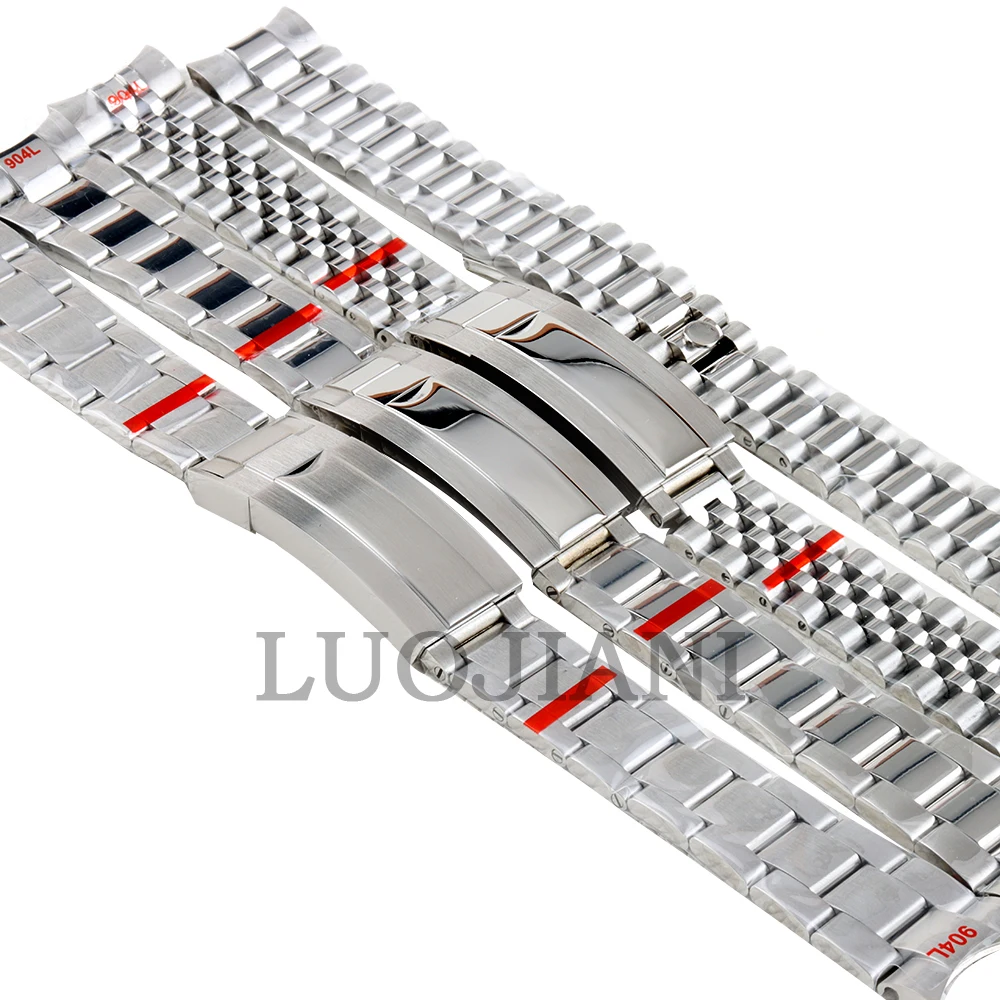 20mm Uhrenarmband für Seiko NH35 SUB Gehäuse 316L Stahl Uhrenarmband Faltschließe für Silver Oyster/Presidential/Jubilee Armband Image