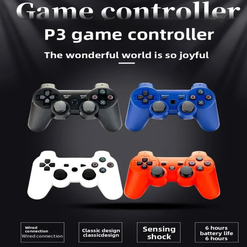 Sechs-Achsen-Gyro PS3 Wireless Game Controller Dual Motor Vibration Bluetooth Gamepad mit Einzelhandelsverpackung für PS3