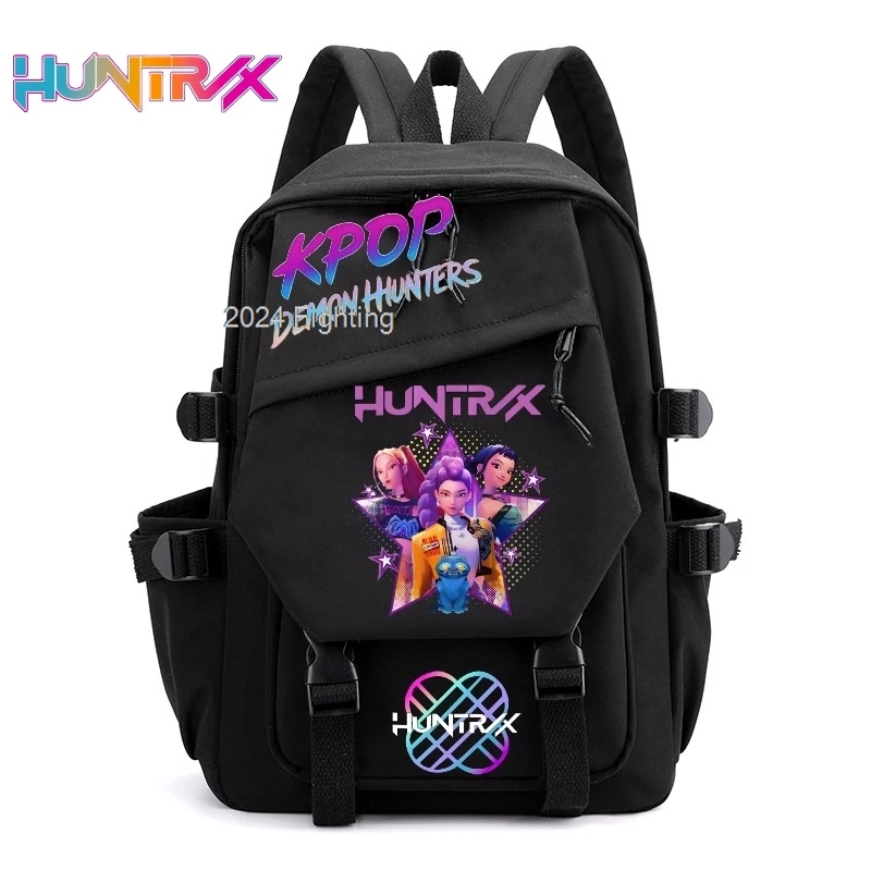 Sacs d'école KPop Demon Hunters pour collégiens/lycéens, sacs à dos en tissu Oxford pour garçons et filles, sacs d'école à double épaule